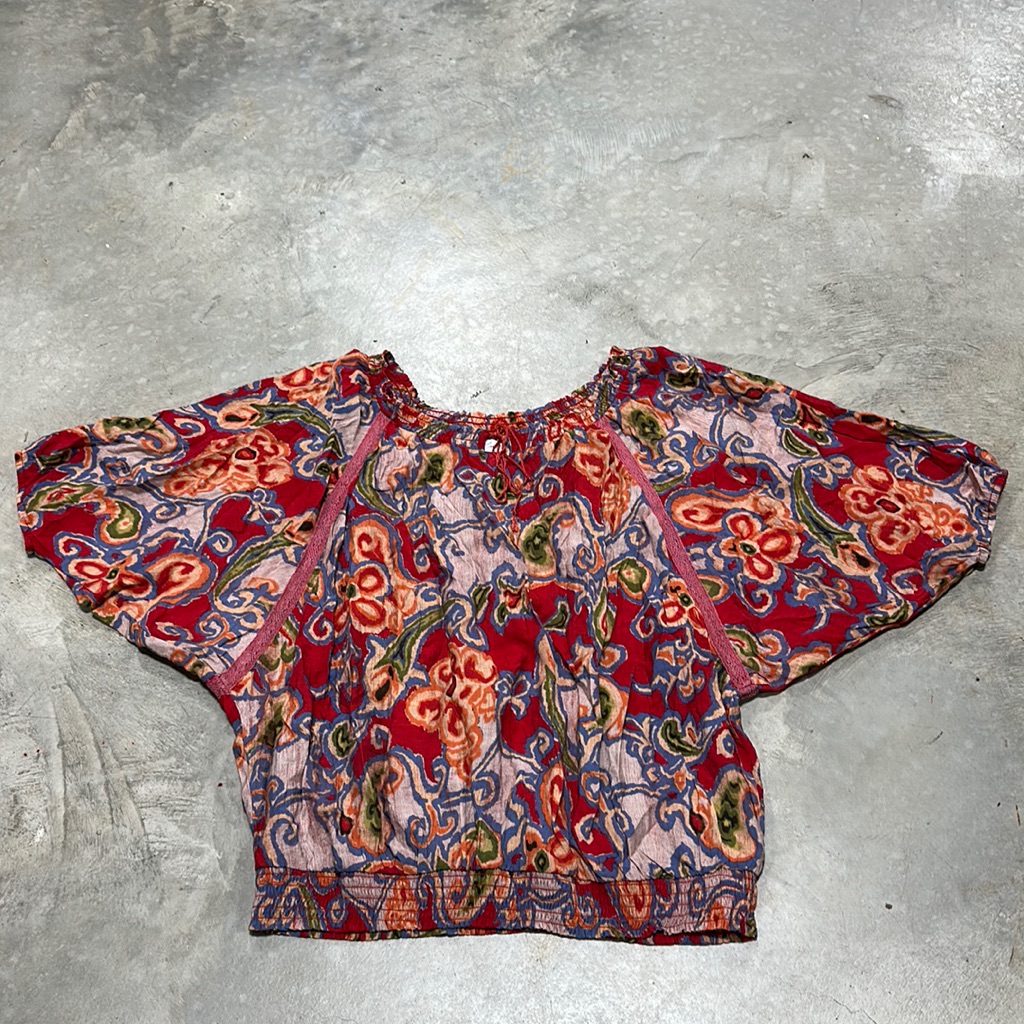 Kim Rogers Brand Red W BlueOrangePink Designs ShirtSize2xV76